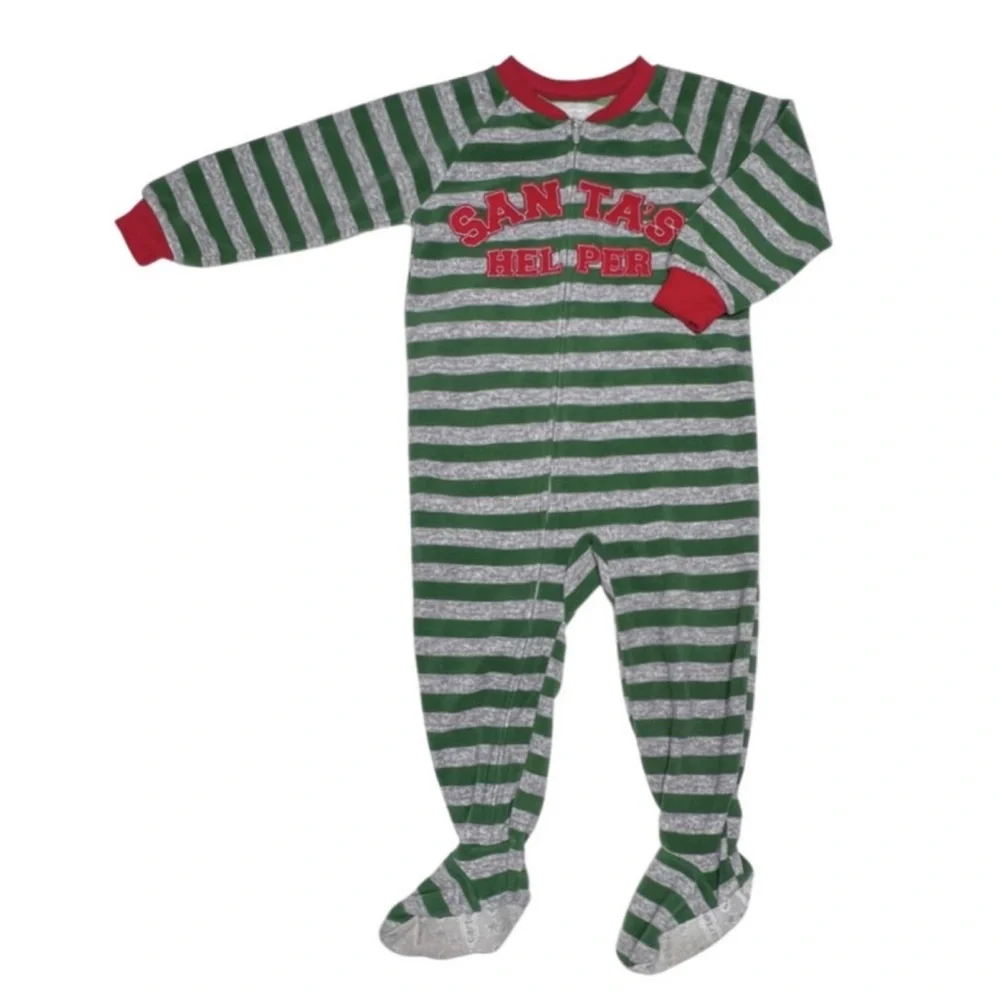 Carter's Santa's‎ Helper Fleece Footie Pajamas